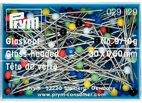 Prym Glass-headed Pins No. 9 assorted colours 0.60 x 30 mm 10g