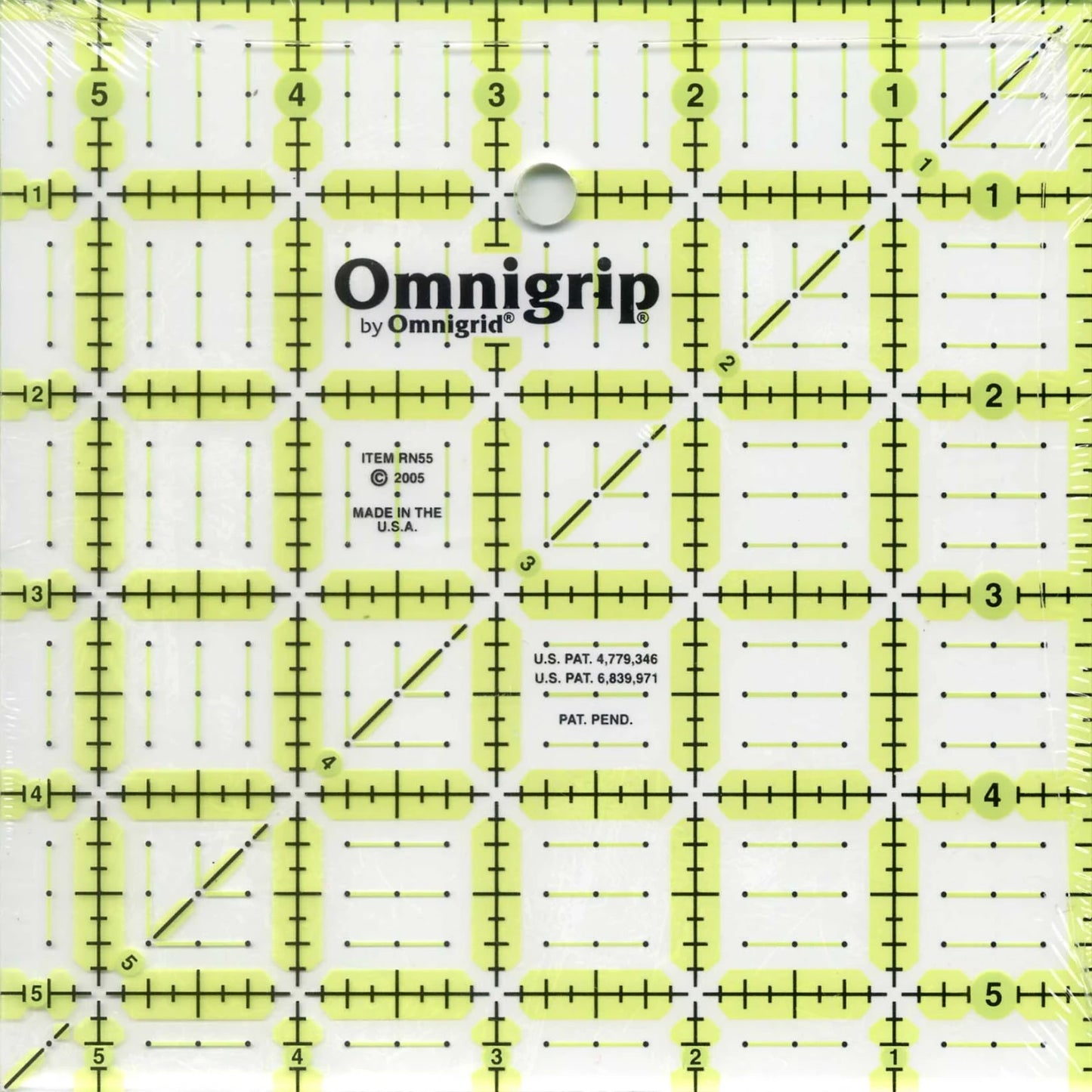 Omnigrid Omnigrip Neon Ruler 5.5in x 5.5in # RN55