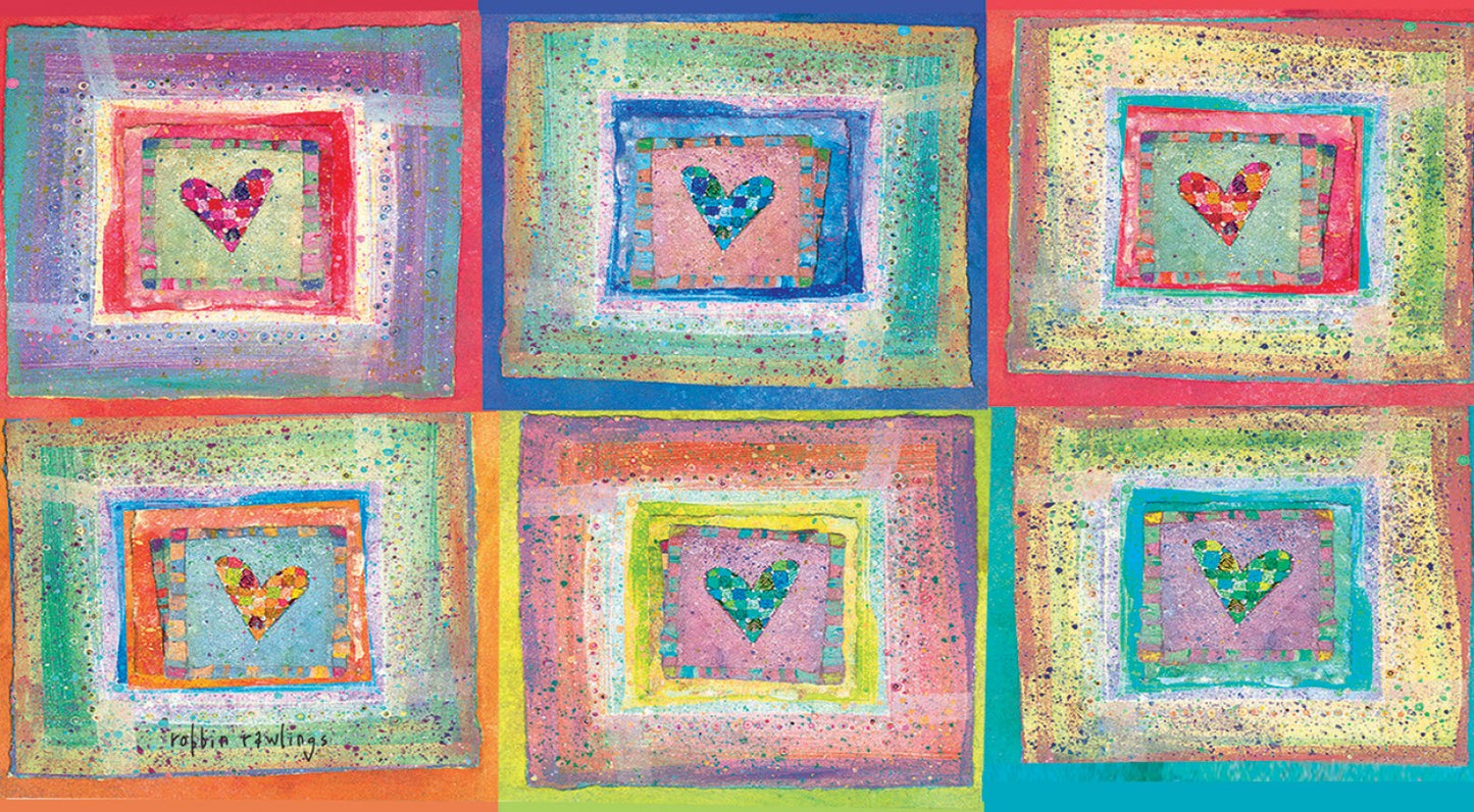 Two Year Pocket Planner/Diary - Blocks of Hearts- 2025/2026