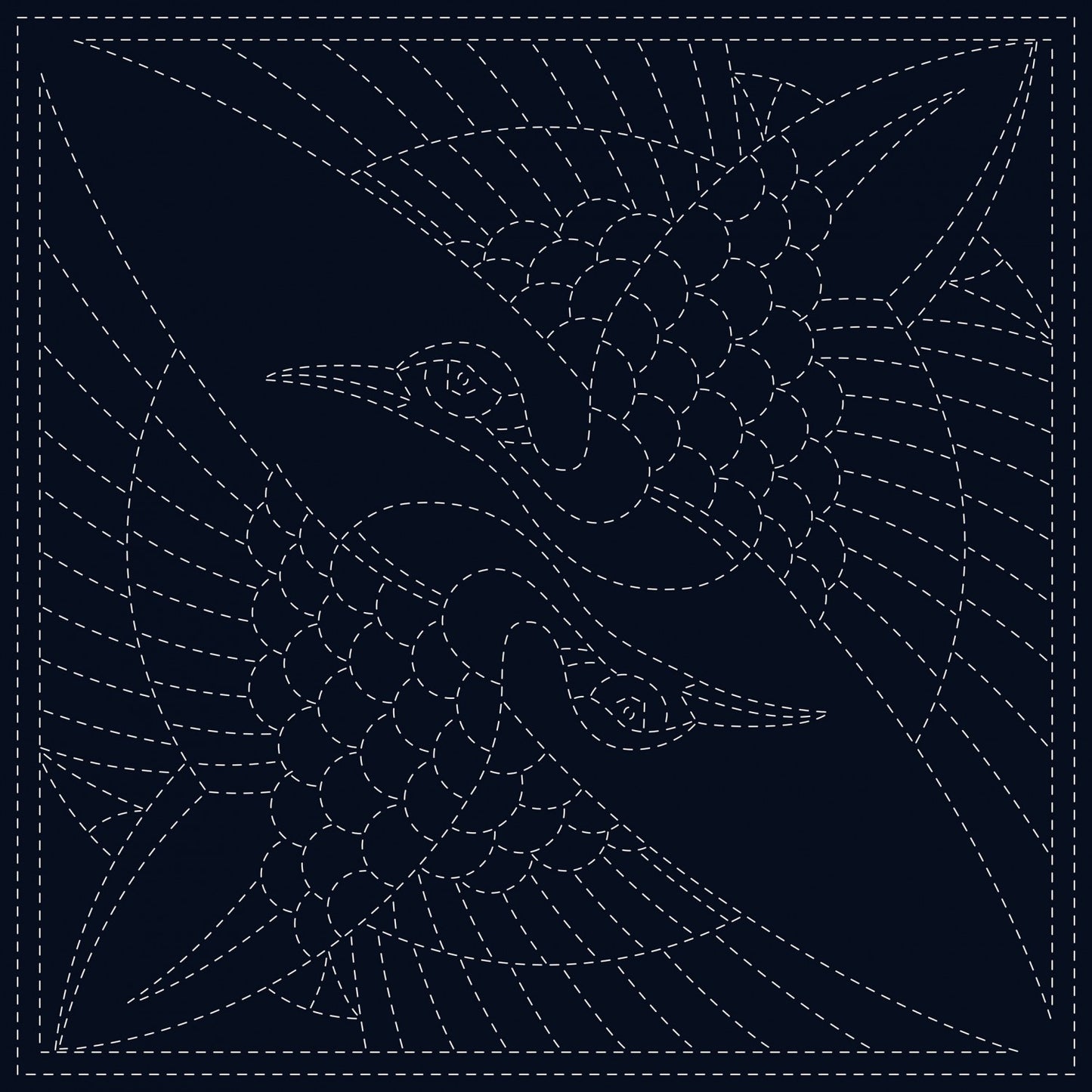 Sashiko Sampler Two Cranes SC0019-14