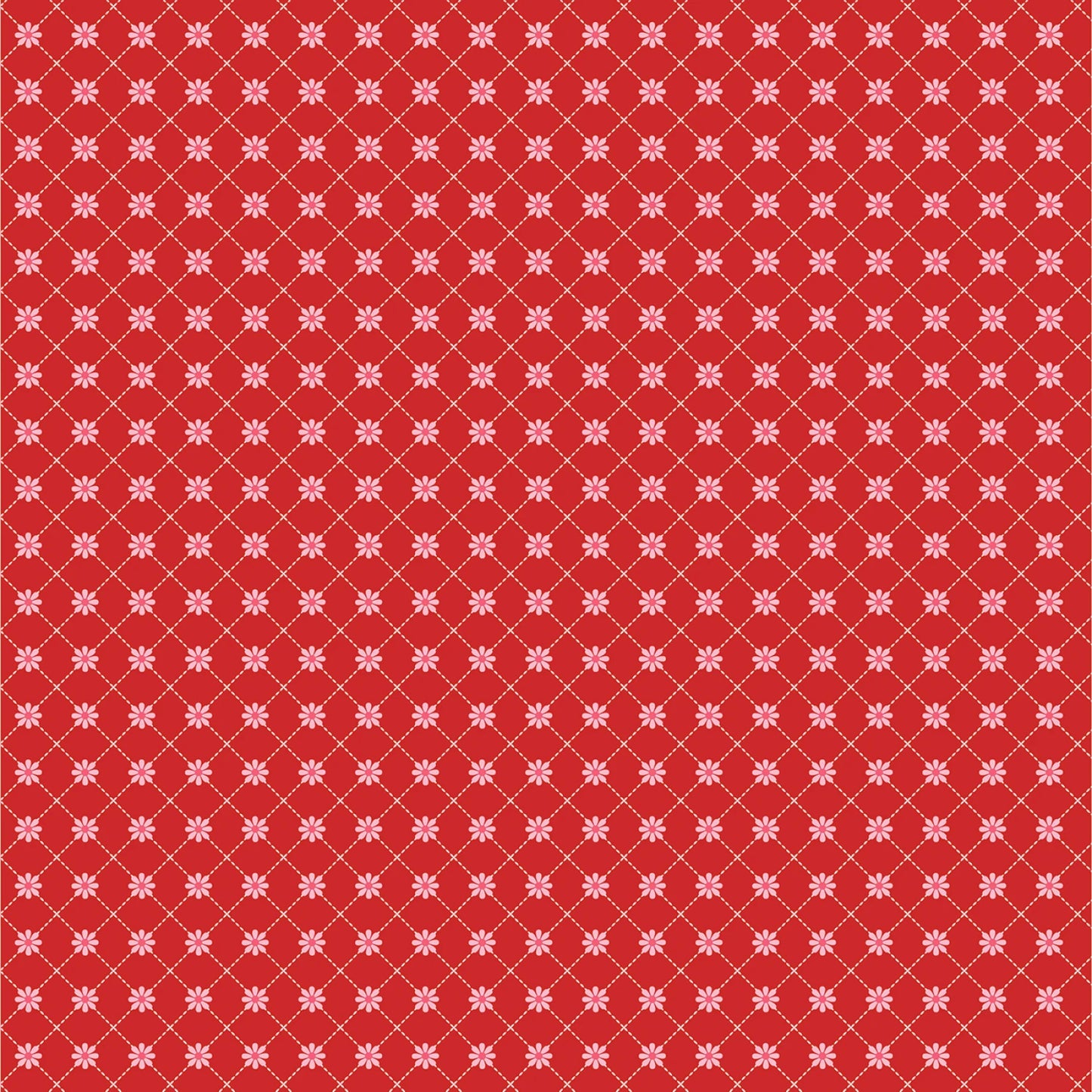 Smitten Chicken by Lori Woods for Poppie Cotton -Red Lazy Daisy SN251104