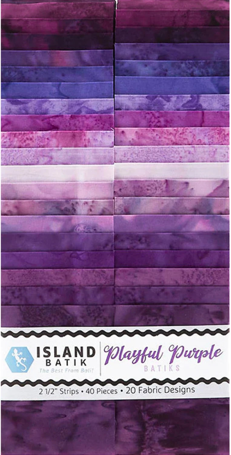 Island Batik - 2.5" strips x 40 - Playful Purple