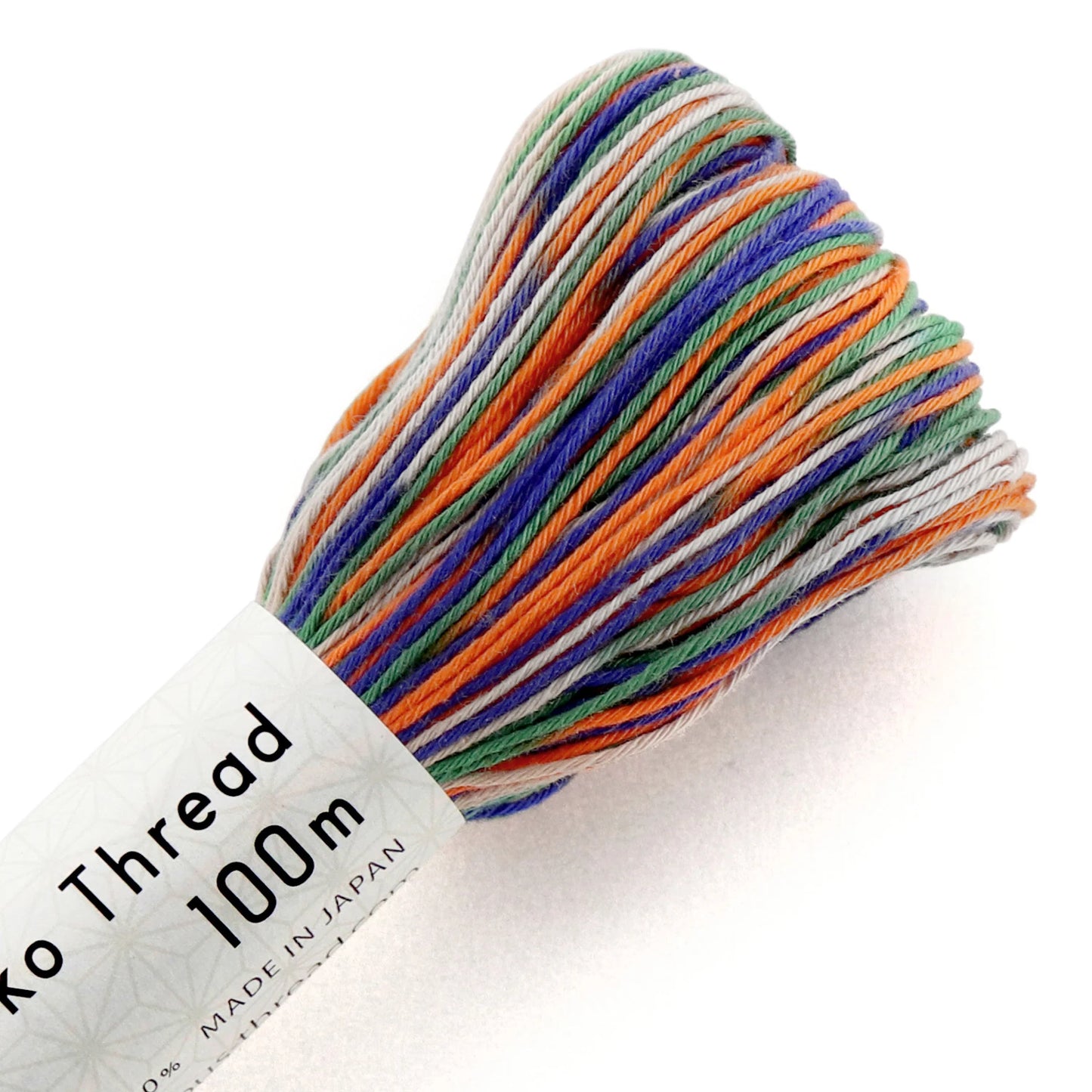 Sashiko Thread Large Skein Variegated Navy, Green and Orange 100m