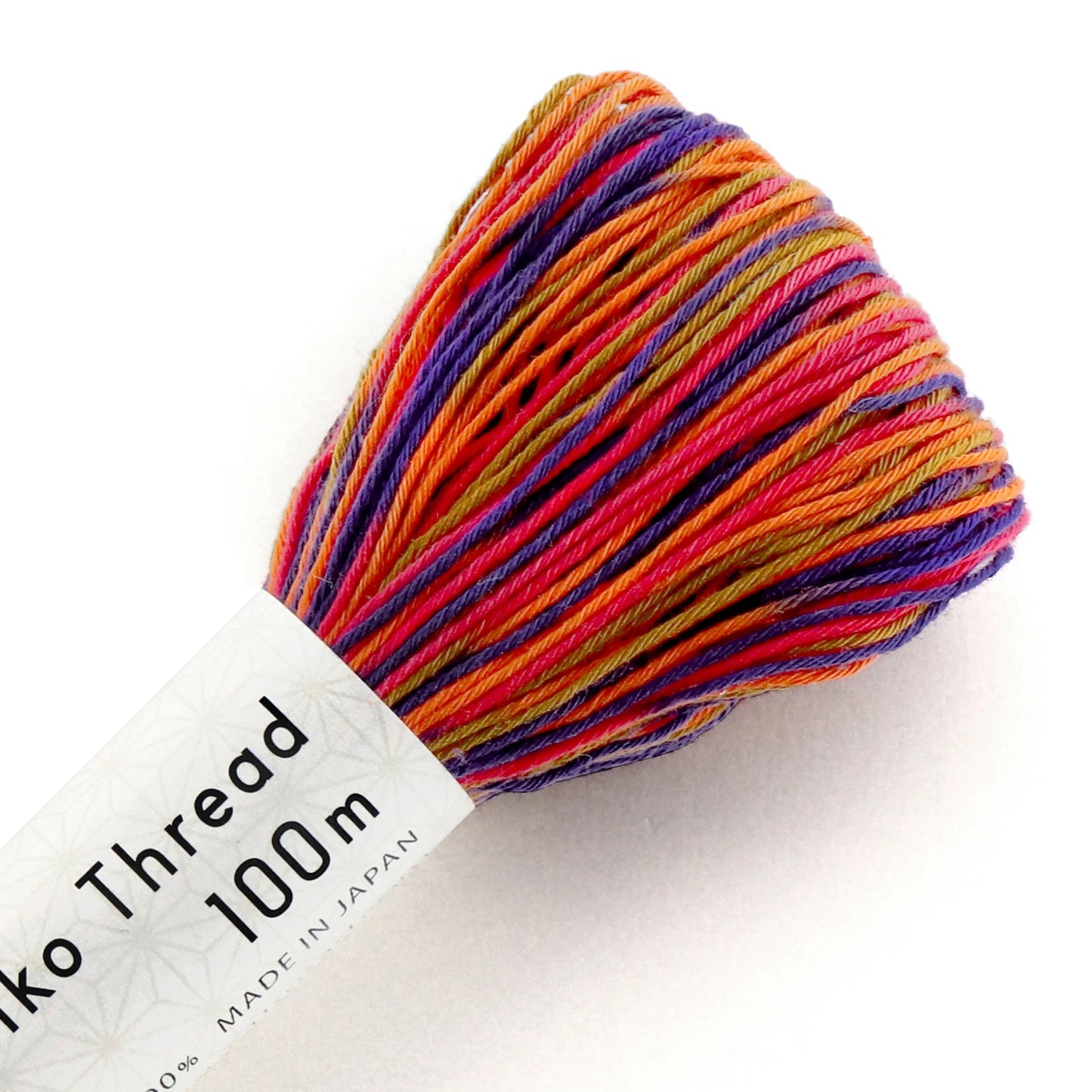 Sashiko Thread Large Skein Variegated Red, Purple and Orange