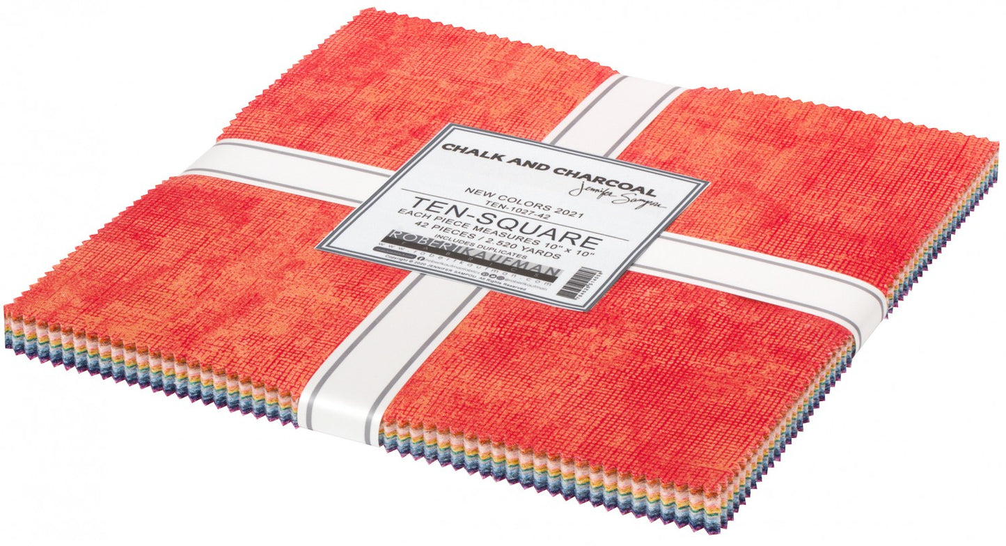 Chalk and Charcoal 10" squares by Jennifer Sampou for Robert Kaufman