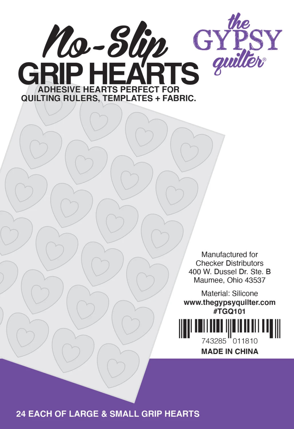 The Gypsy Quilter No Slip Grip Hearts TGQ101
