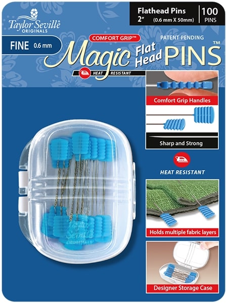 Magic Pins by Taylor Seville - Flat Head Patchwork Fine (0.6mm x 50mm)