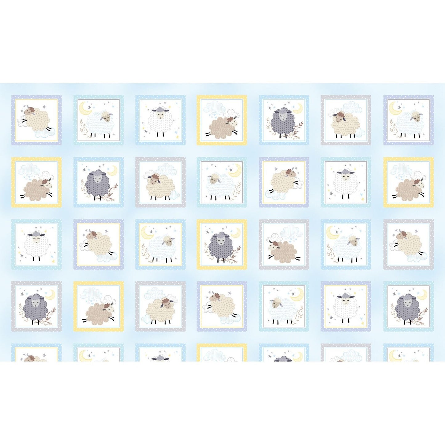 Sweet Dreams by Greta Lynn for Kanvas Studio at Benartex - Sweet Dreams Boxes Baby blue