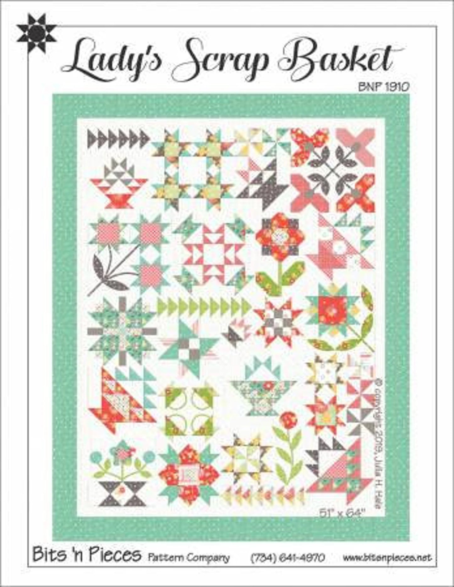 Lady's Scrap Basket Quilt Pattern by Bits and Pieces