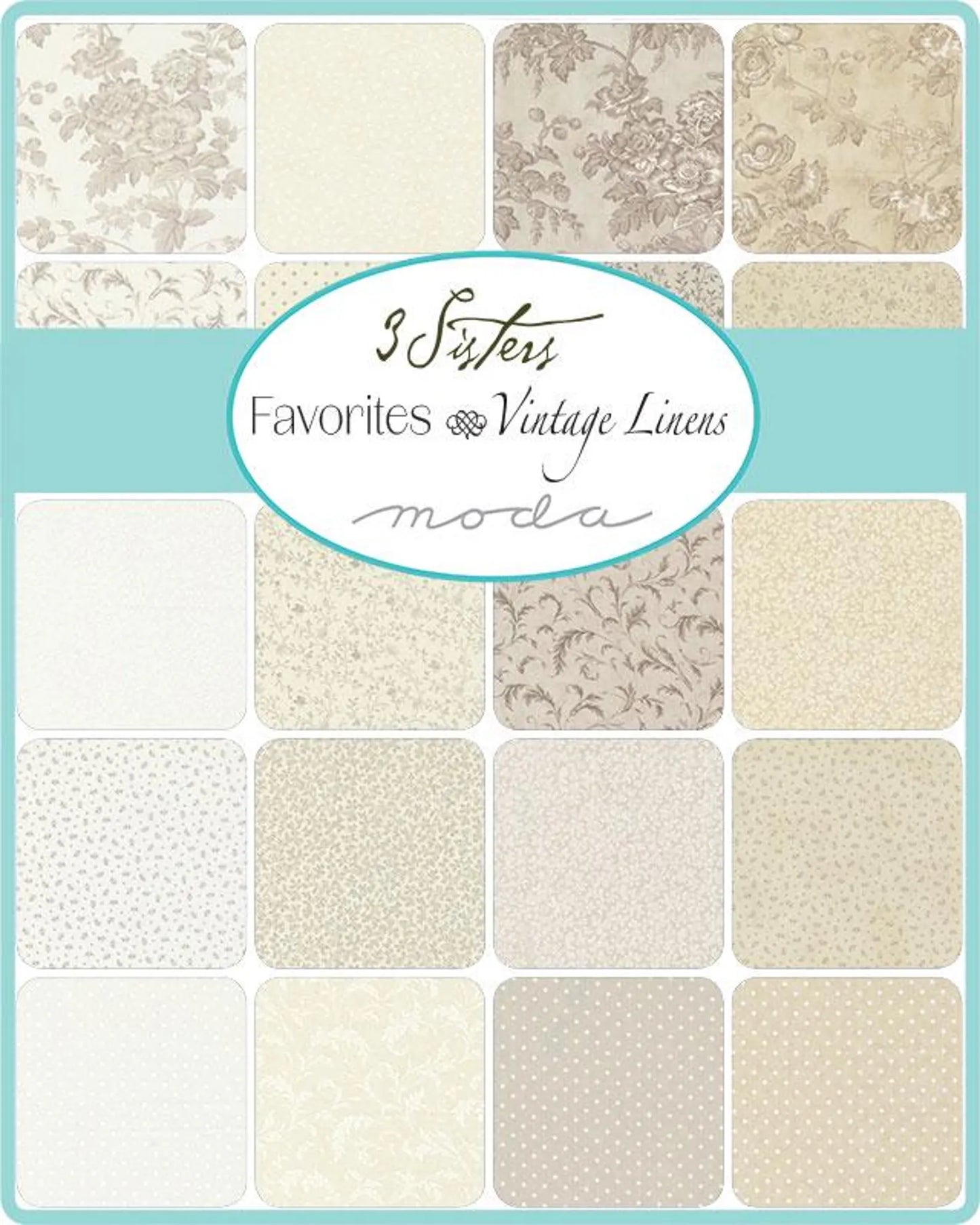 10" Layer Cake - Vintage Linens 3 Sisters Favorites by 3 Sisters for Moda