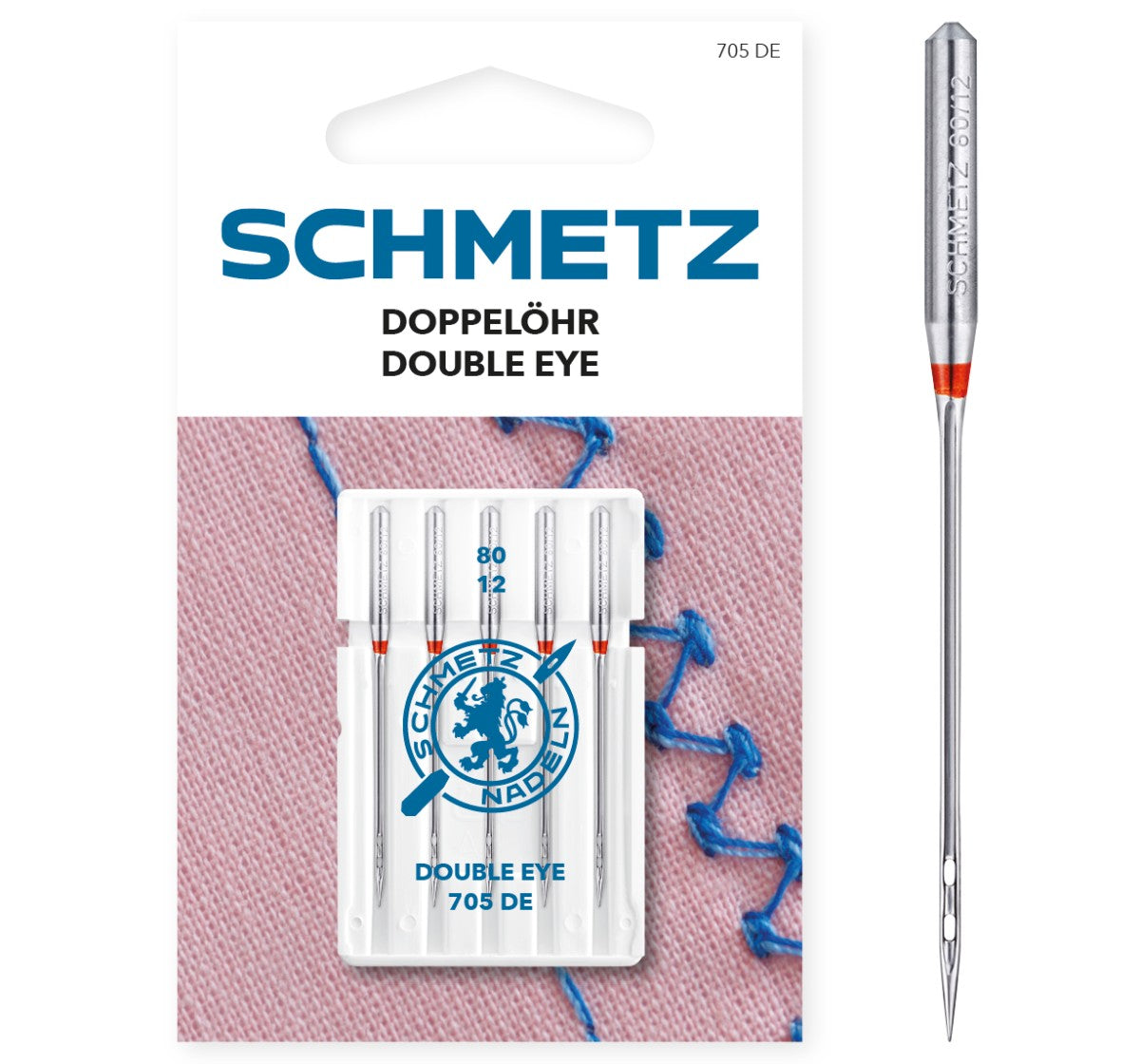 Schmetz Machine Needles - Double Eye Needles 80/12 1822