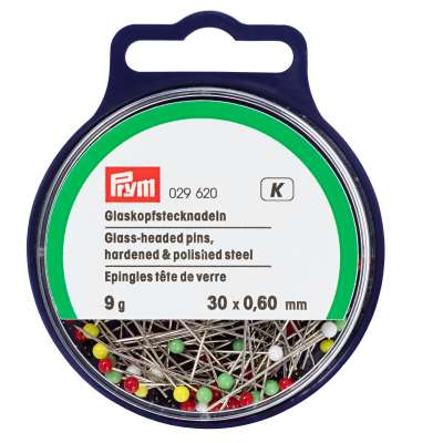 Prym Glass-Headed Pins - 30mm x 0.60mm 029620
