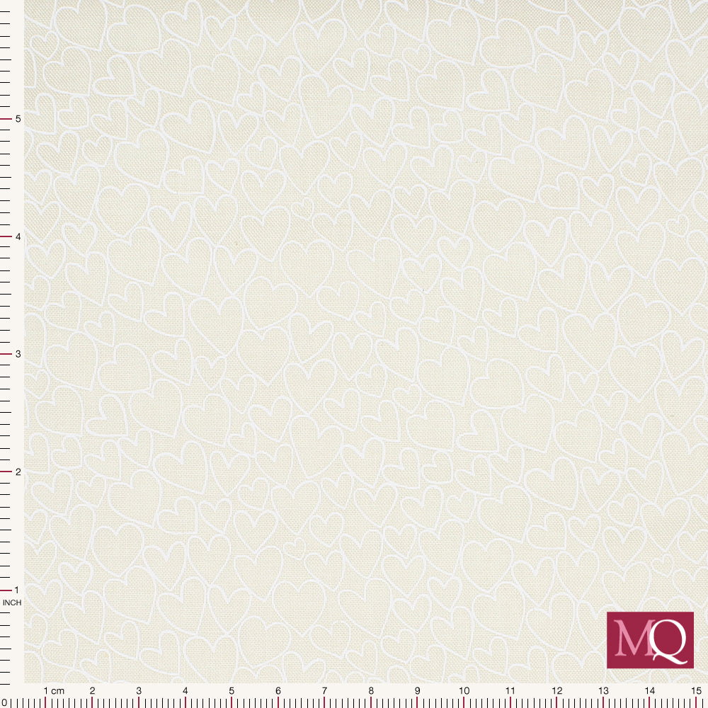 Hearts by Makower 1909/Q2 Cream