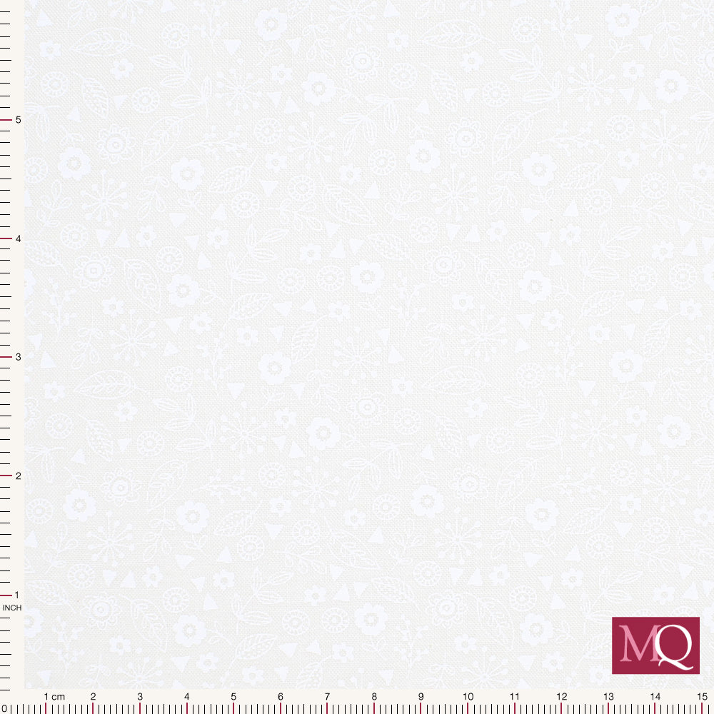 Essentials New Doodle Ditzy by Makower White 1911-W1