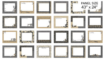 Material Girl Label Panel by Northcott - Taupe Multi 23217-94