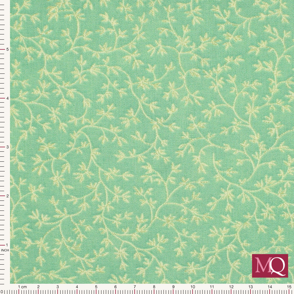 Quilters Coordinates by Stof - Turquoise Stems