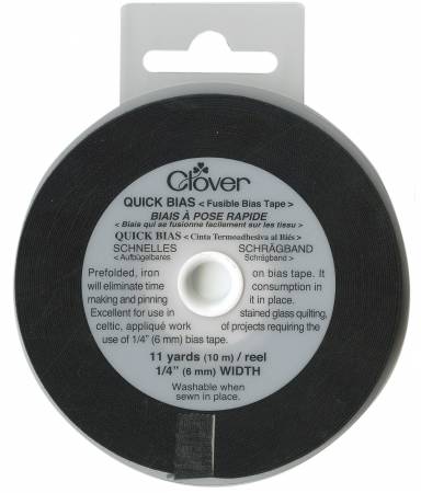 Fusible Quick Bias Black 1/4in x 11yds by Clover 700CV-BLK