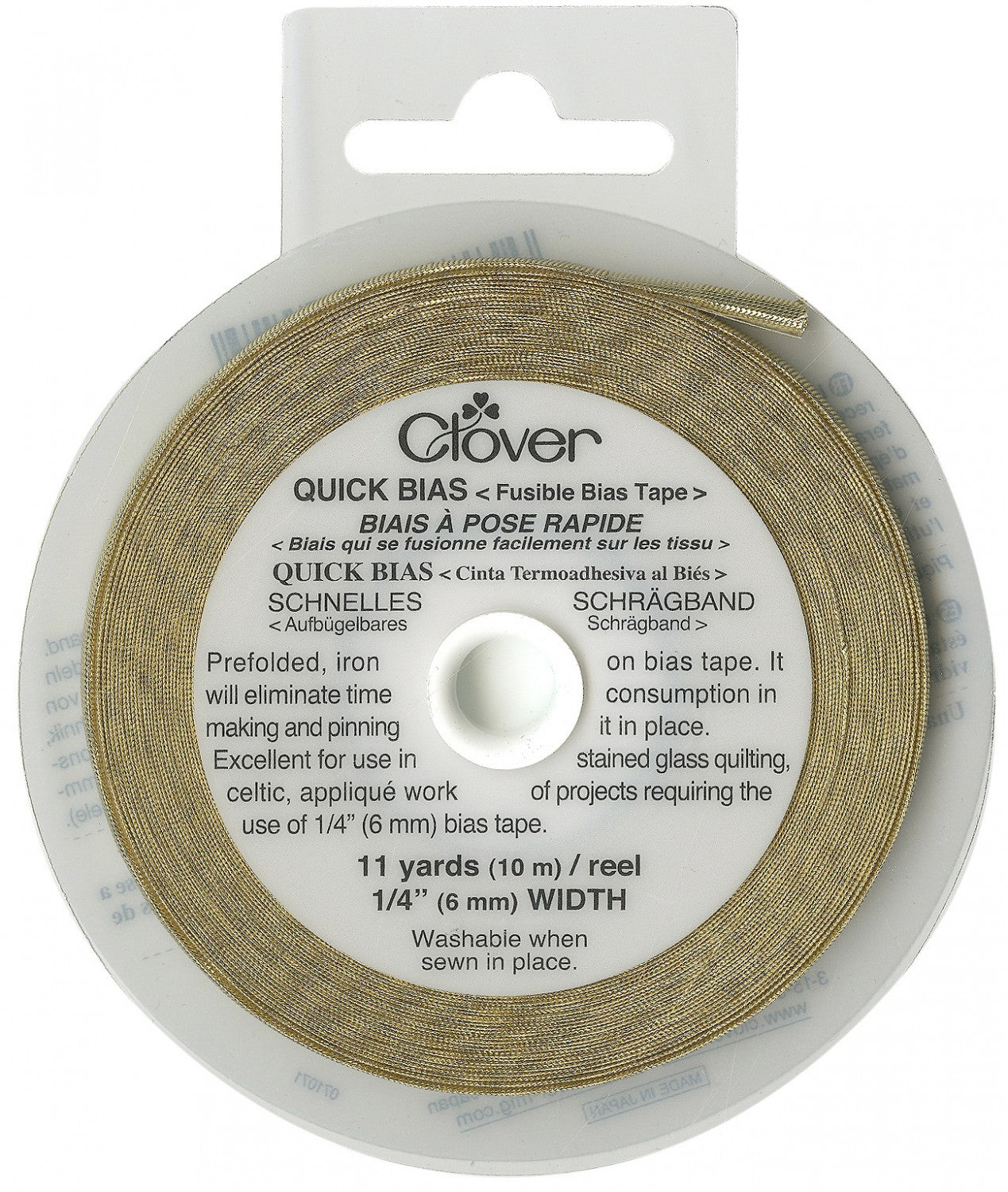 Fusible Quick Bias 1/4in x 11yds by Clover 700CV-Gold