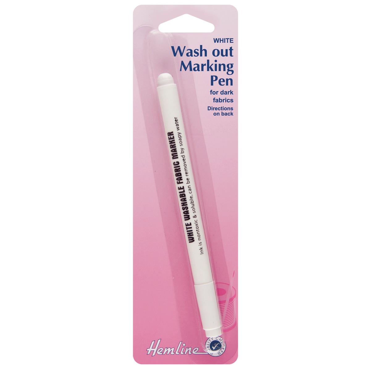 Hemline Wash Out Marking Pen - White