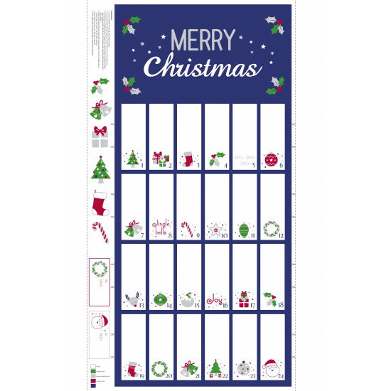Merry Christmas Advent Calendar by Nutex - Navy/Silver Metallic