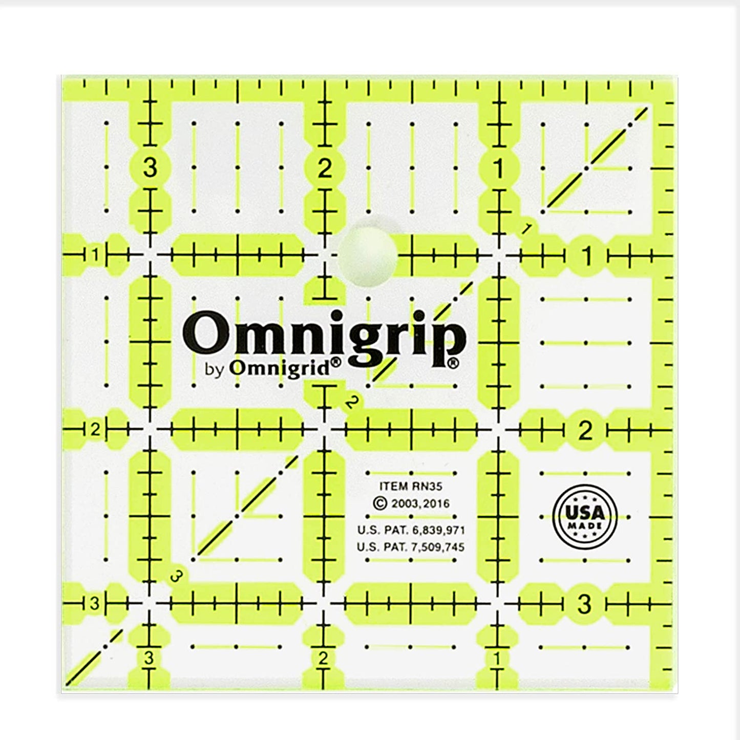 Omnigrip Neon Ruler 3 1/2in x 3 1/2in # RN35