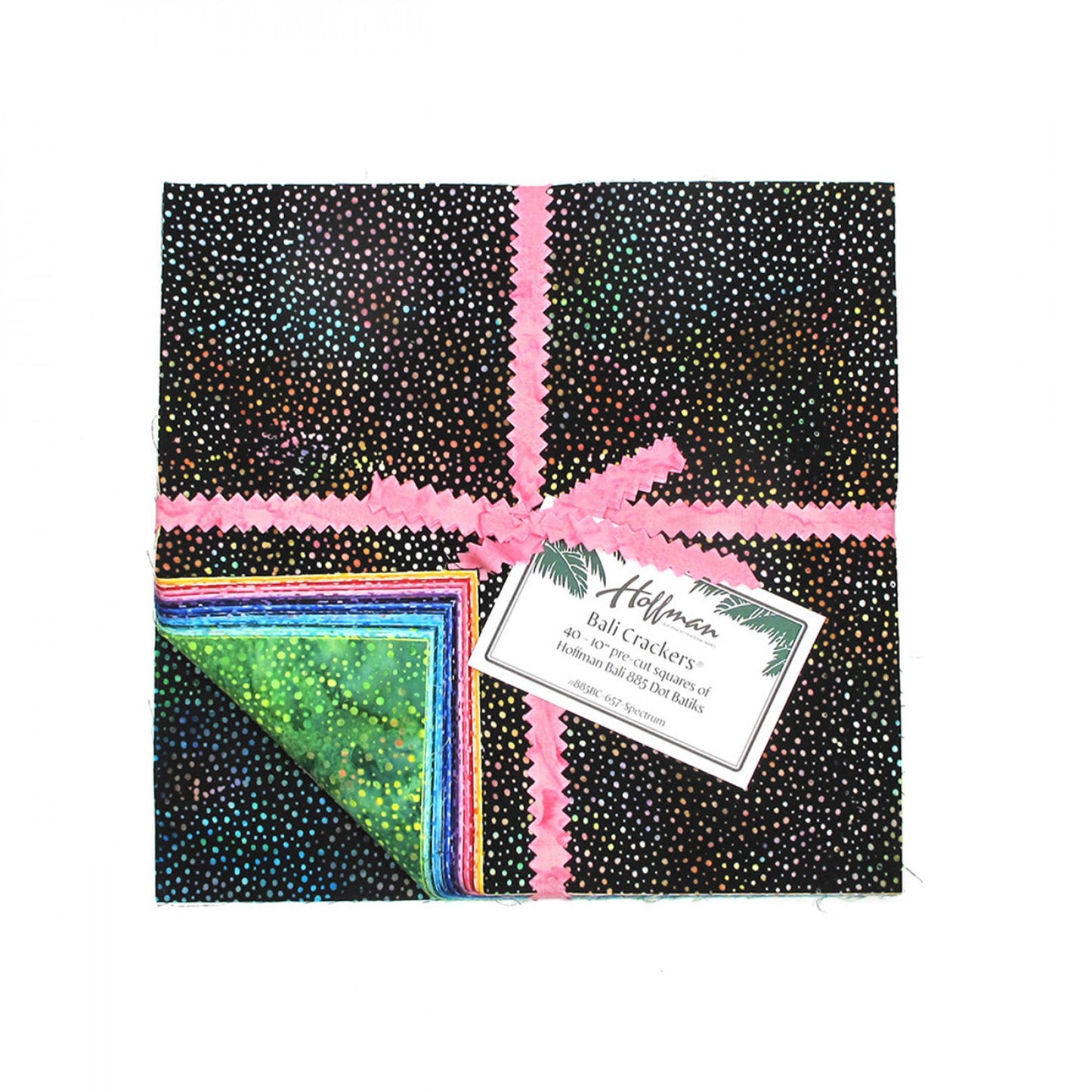 Bali Crackers - 10" pre-cut squares of Hoffman 885 Dot Batiks - Spectrum