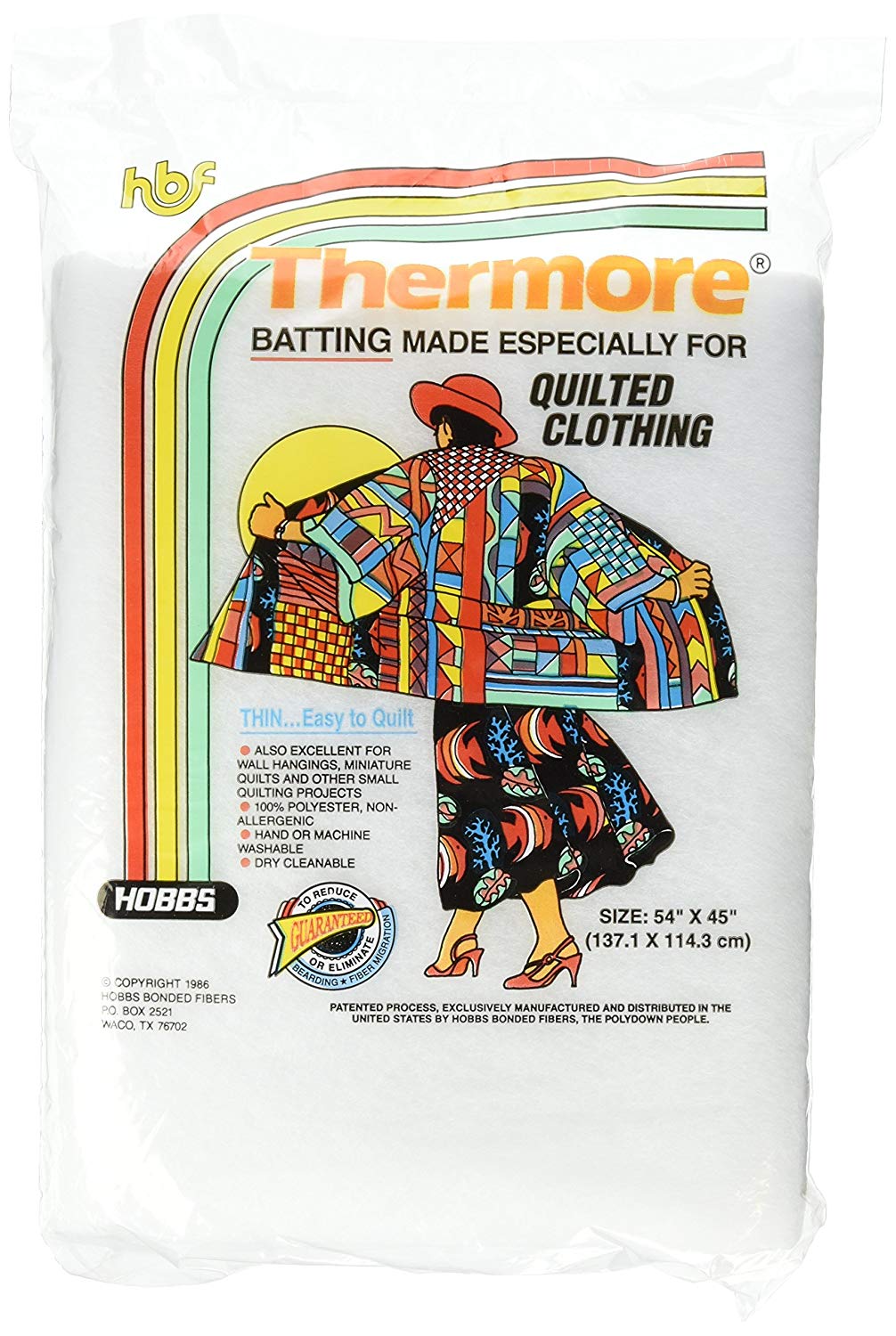 Hobbs Heirloom Thermore Wadding - Ultra Thin - 54"x45"