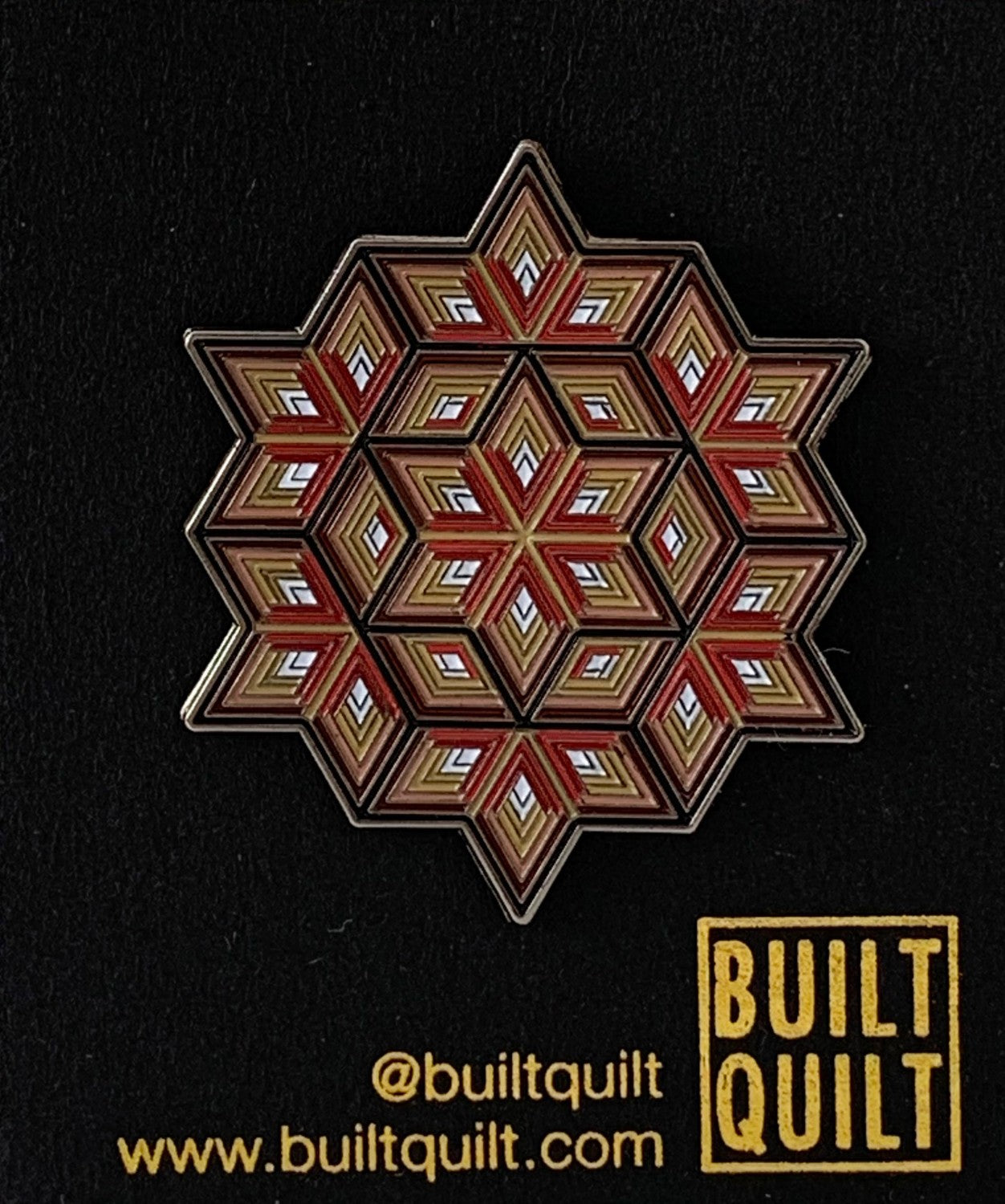 Diamond Log Cabin Star Enamel Pin BQ-EP01
