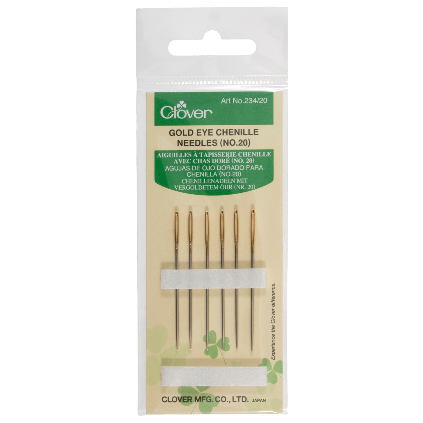 Clover Gold Eye Chenille Needles (No.20 Art.No.234/20
