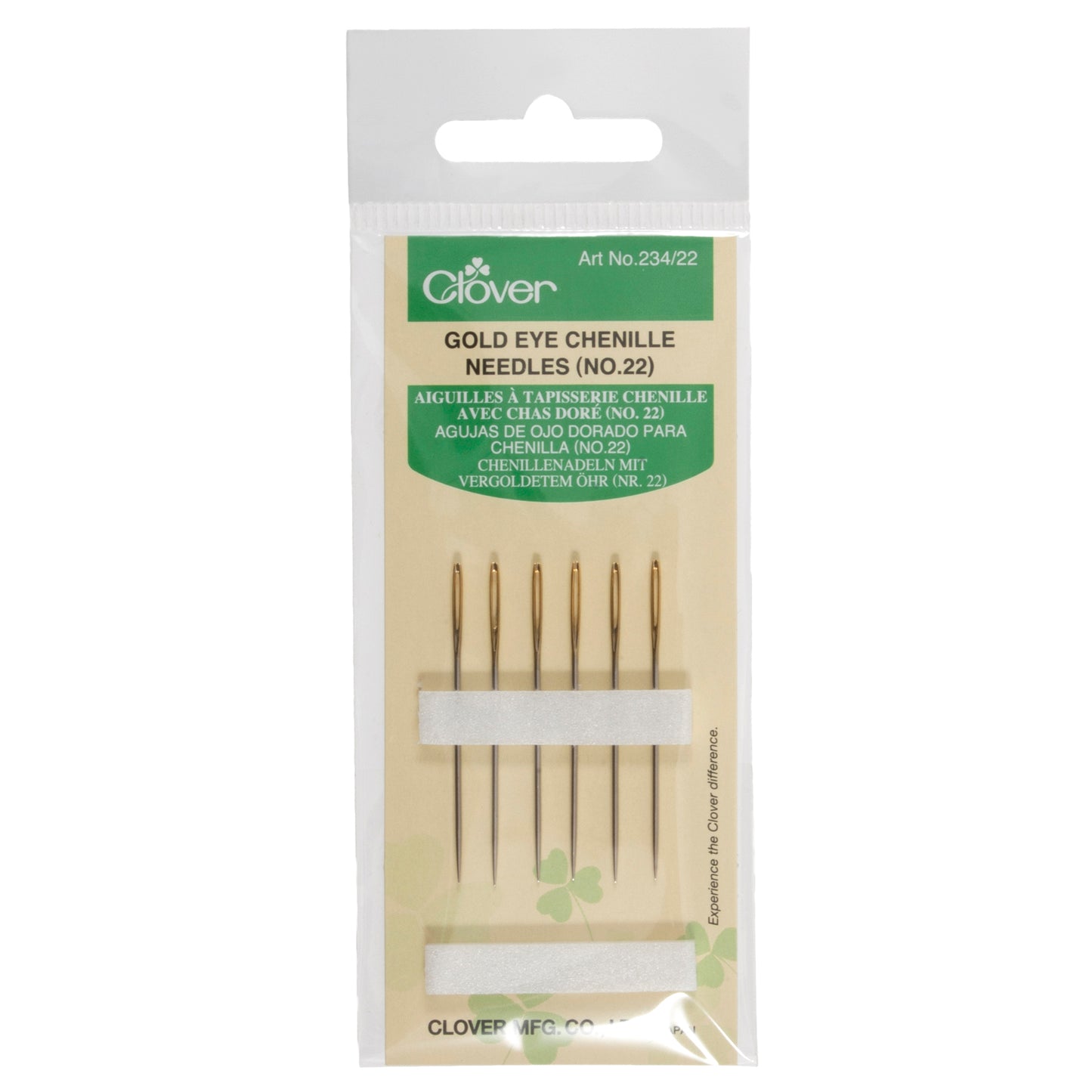 Clover Gold Eye Chenille Needles (No.22) Art.No.234/22