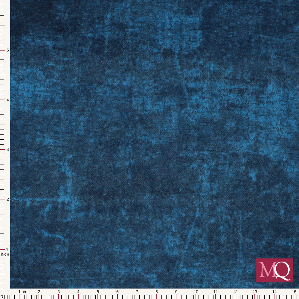 Brushed cotton quilting fabric with navy tonal print