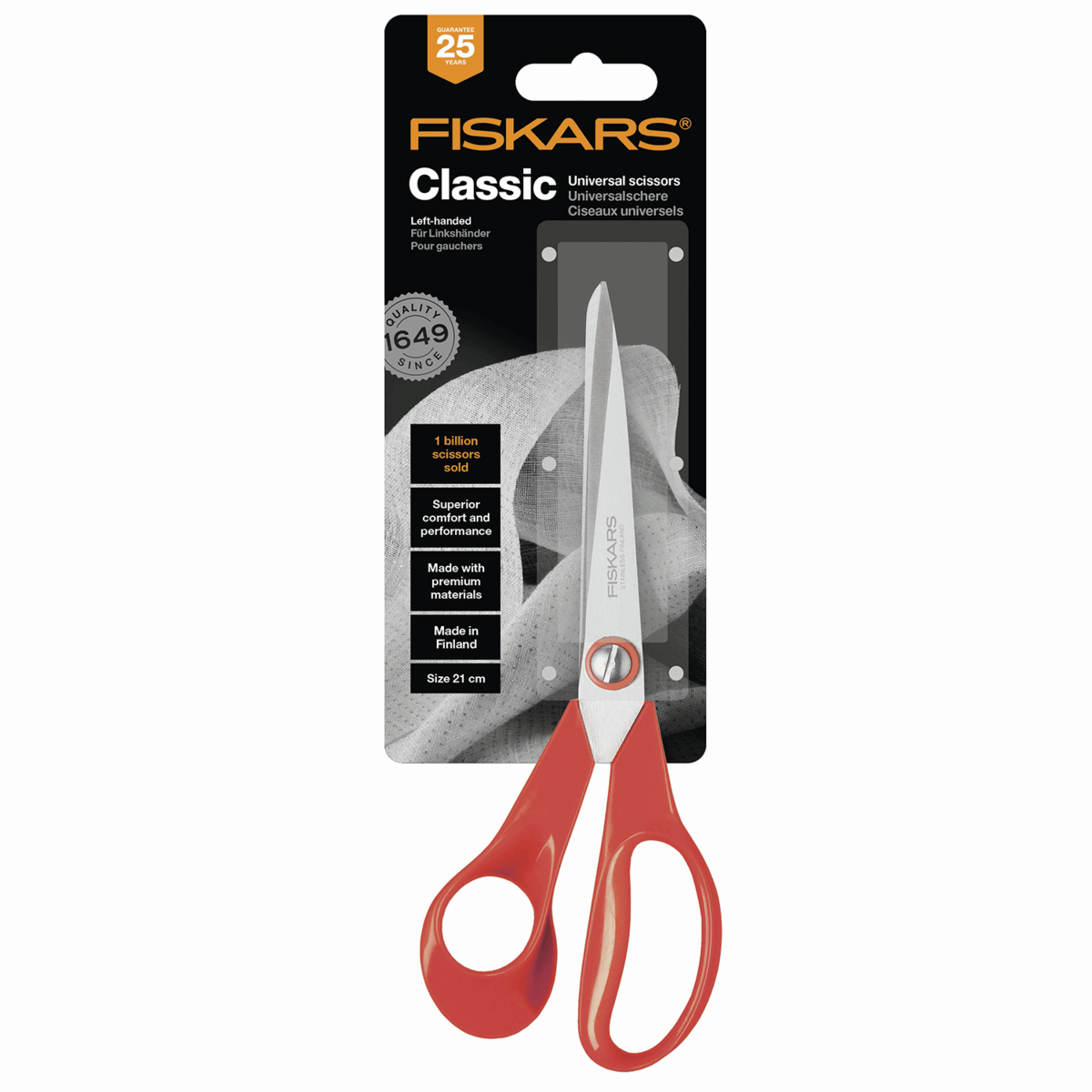 Fiskars Classic Universal Left Handed Scissors - 21cm