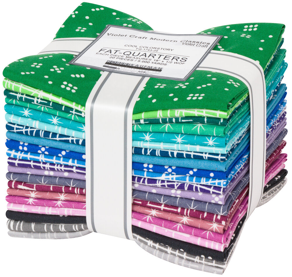 Fat Quarter Bundle - Violet Craft Modern Classics - Cool Colorstory 20 pcs