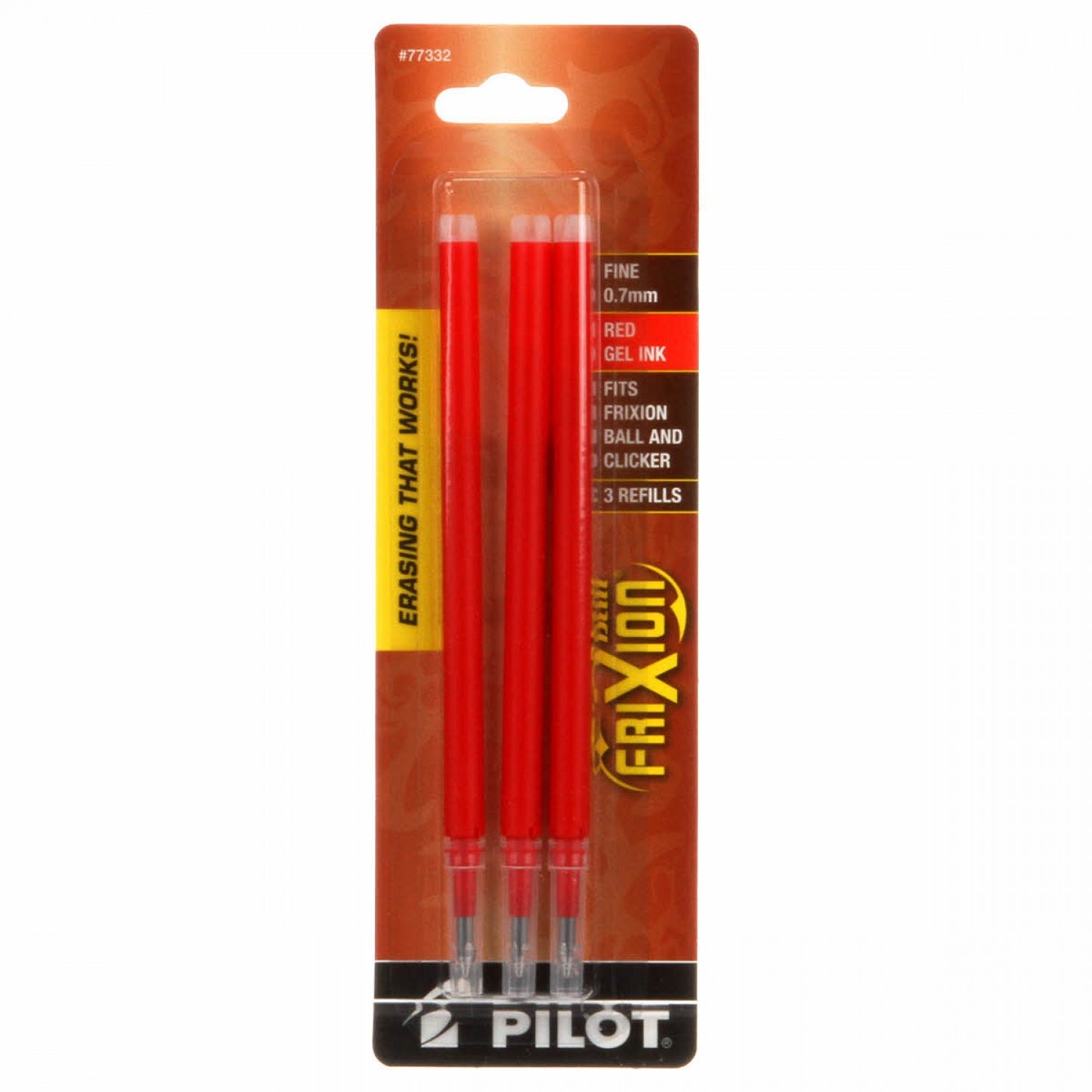 Frixion Refills by Pilot - Pack of 3 Red - 0.7mm