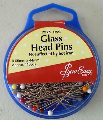 Sew Easy's Extra Long Glass Head Pins - 0.65mm x 44mm - ER679.L