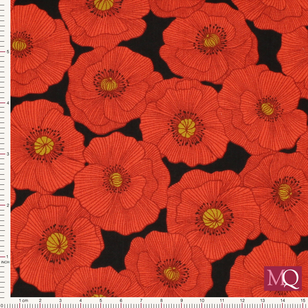Large poppies by Lewis & Irene - A554-3 £13/metre