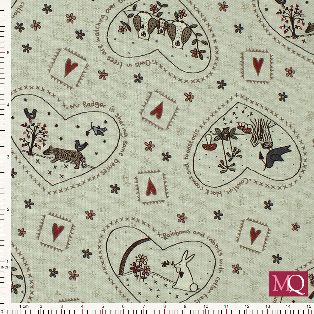 Corner of the Woods by Lynette Anderson for Nutex - Warm Cream 80710-102 £14/metre
