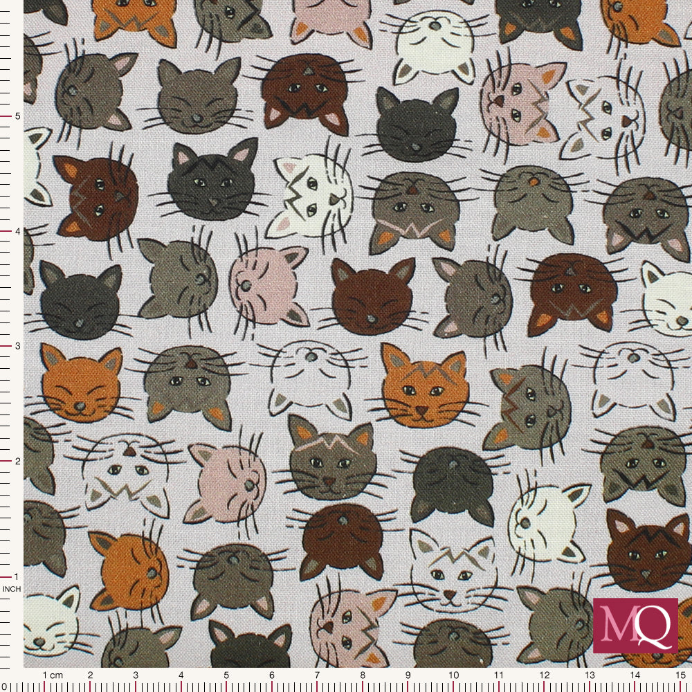 Fluffy Raffi by Stof 4501-894-Cat Faces £1.30/10cm