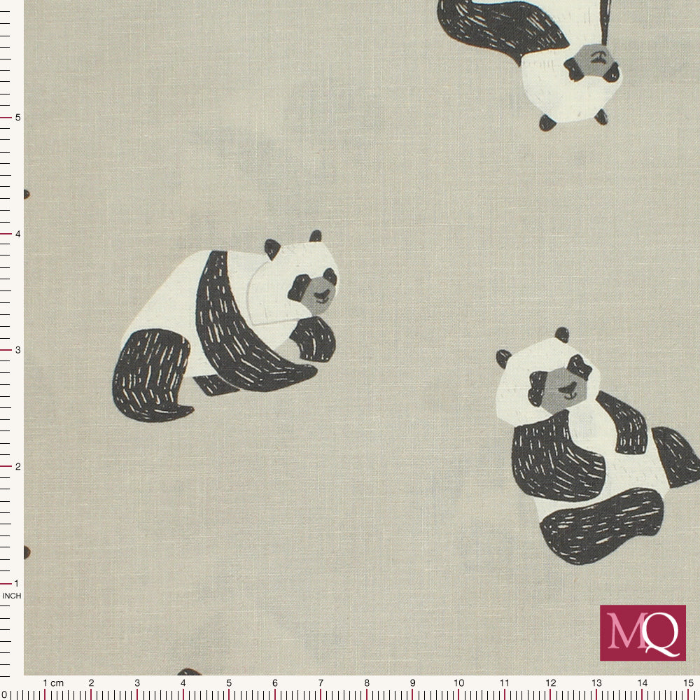 Pandas by Dear Stella - Fog SSR1682 £14/metre