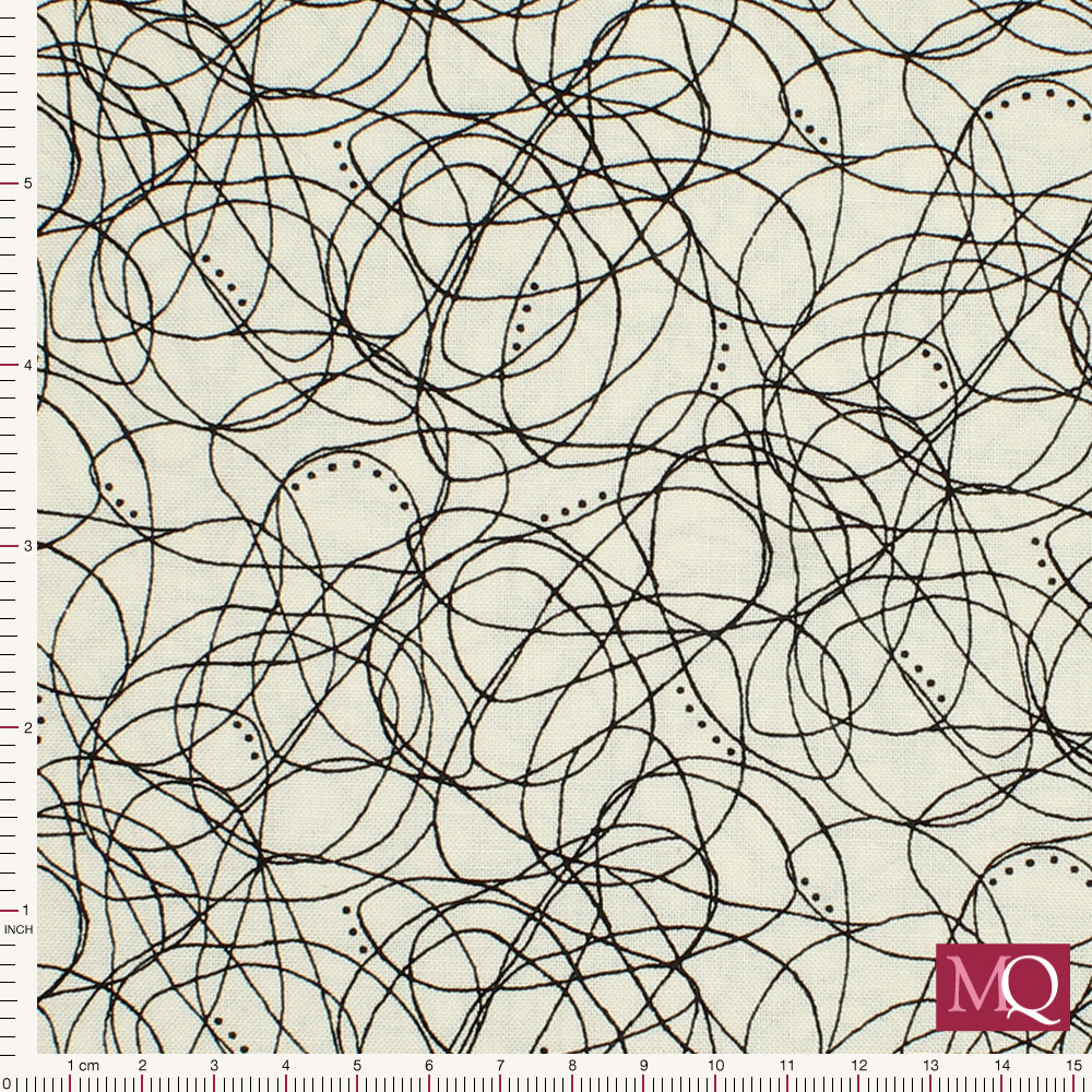 Quilters Combinations by Stof - Black Doodle