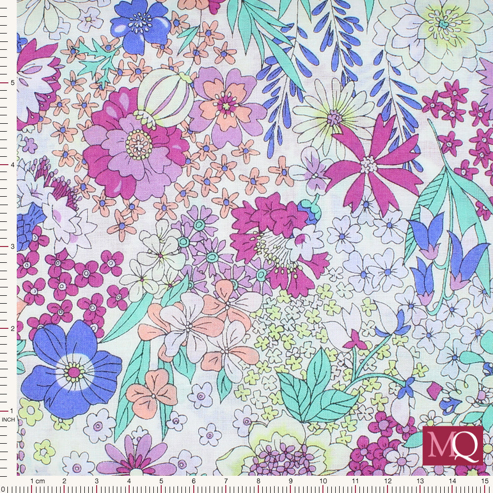 Memoire a Paris 2020 Cotton Lawn Collection In Floral for Lecien 21550-101 £1.40/10cm
