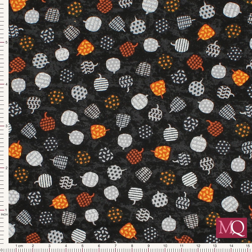 Patterned Pumpkins -'Midnight Magic' by Grace Popp for Studio E fabrics- Pumpkins - 6397-93 - Reduced NOW £8m