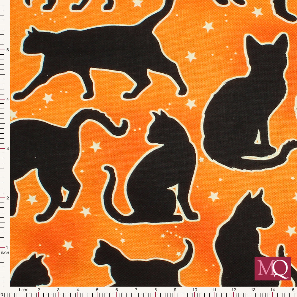 Halloween Spirit by Greta Lynn for Benartex - Spooktacular Cats Reduced NOW £8m