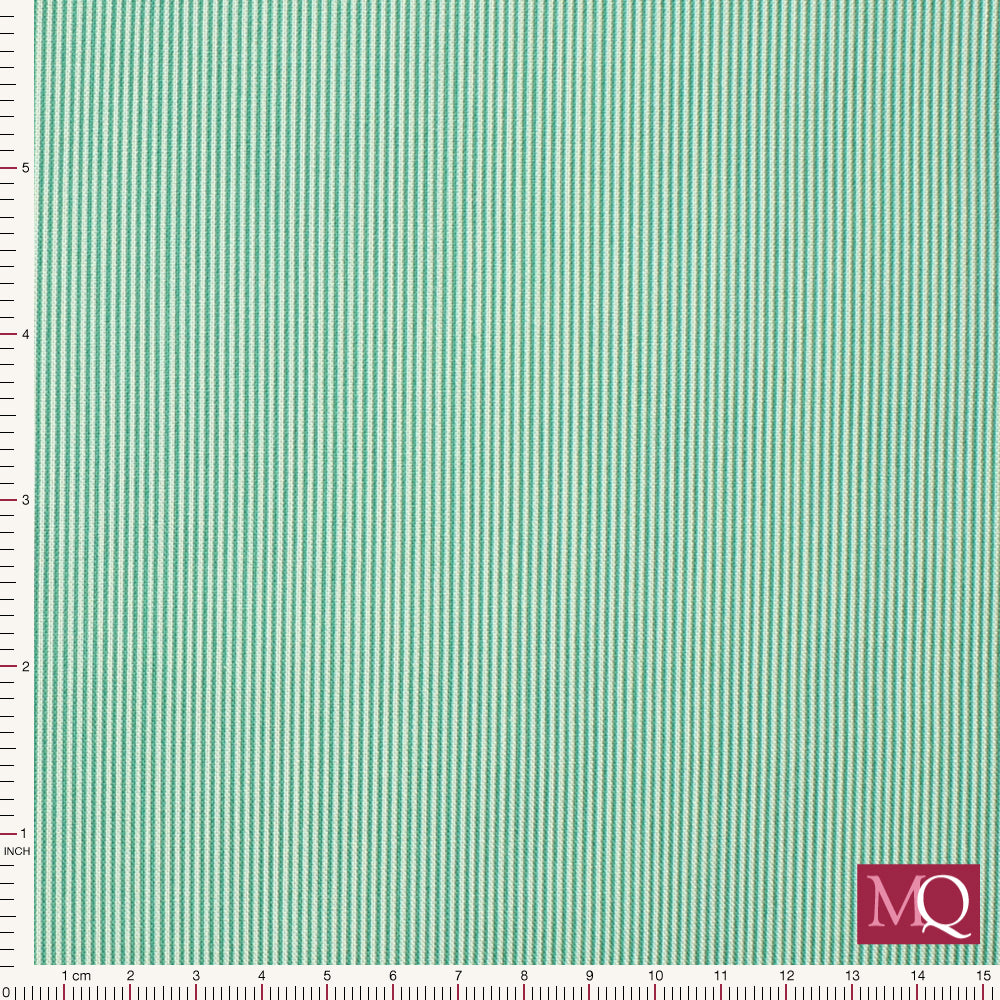 Pinstripe by Makower - Turquoise 2088-T - £10/metre Reduced