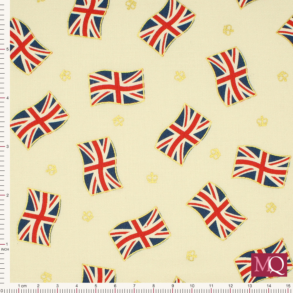 Coronation Day by Lewis & Irene - Flags on cream