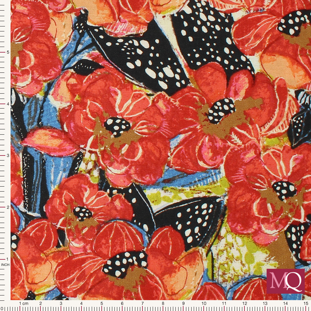 Boho Blooms by Kelli May-Krenz for Free Sprit - Poppies Reduced NOW £10m
