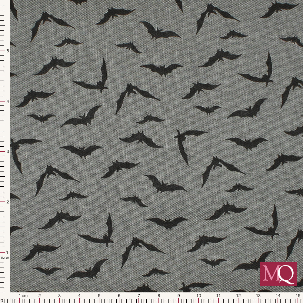 Midnight Halloween fabric from Andover - Night Flight- Pewter 9784C £12.00m ( £1.20/10cm)