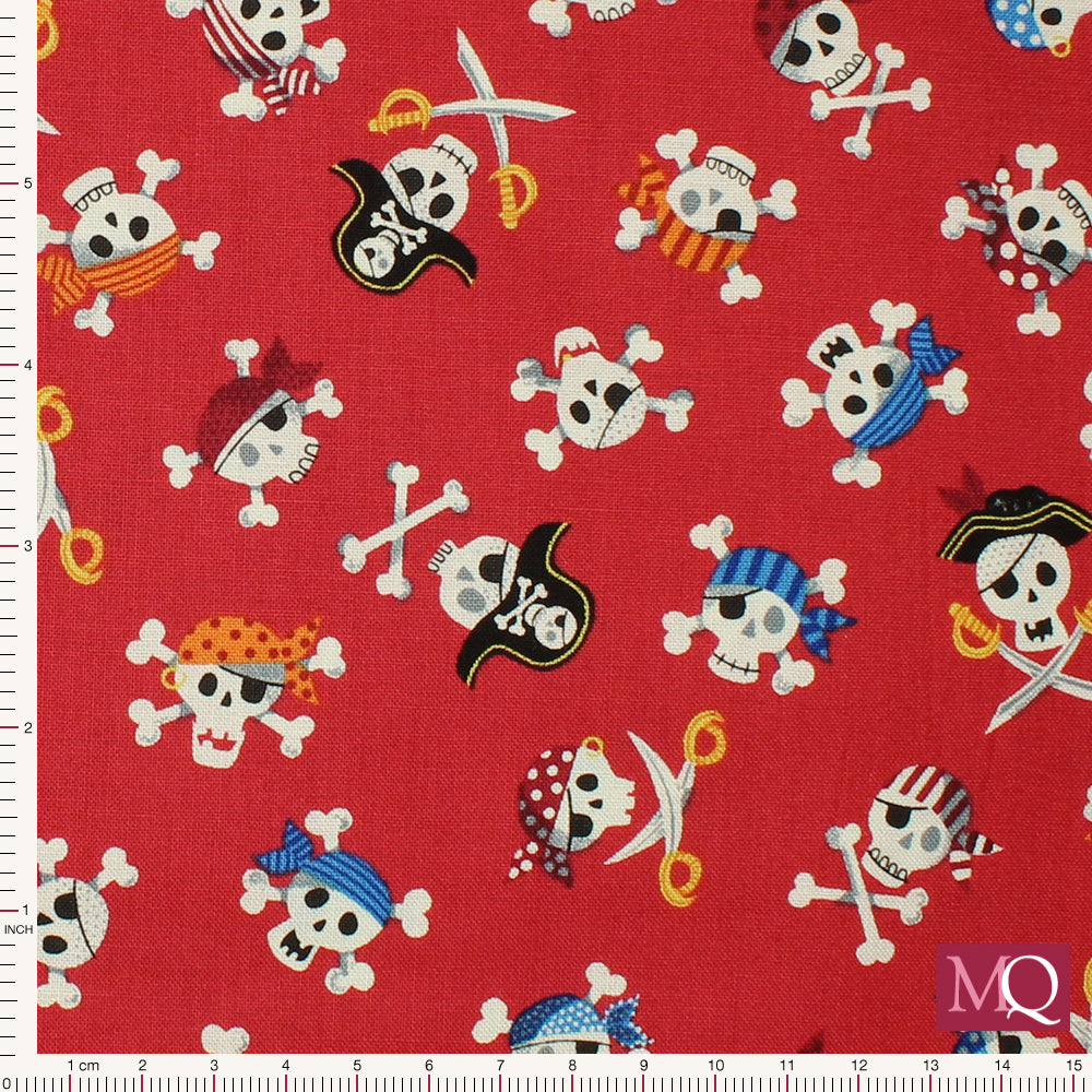 Pirates Skulls by Makower Reduced NOW £8m