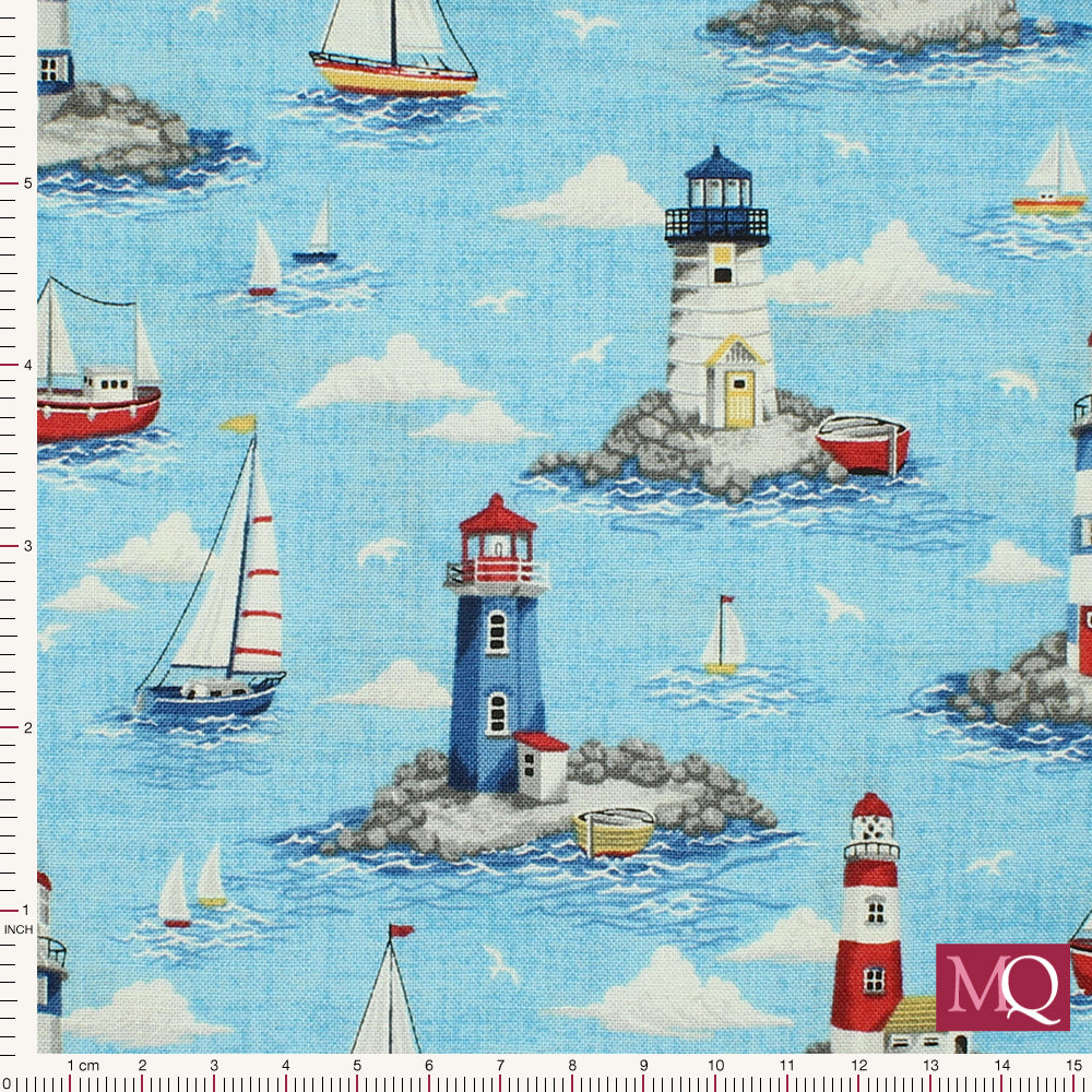 Lighthouses by Makower - Blue