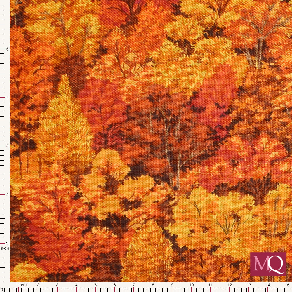 Landscape Trees by Makower - Orange